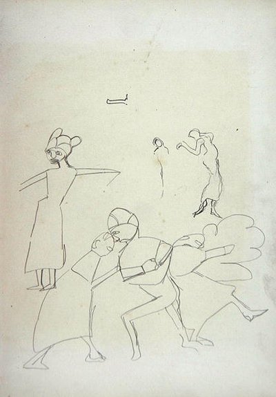 Study of Figures, for the Cave of the Golden Calf by Spencer Frederick Gore
